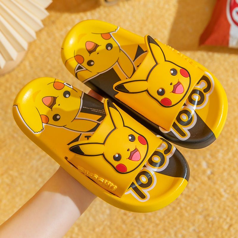 Pokemon kids Slippers Indoor Slippers Cute Pikachu Slippers Summer Cartoon Slippers Home Slippers Non-slip Soft Bottom Sandals and Slippers Bath Shoes Outdoor Slippers Baby Slippers