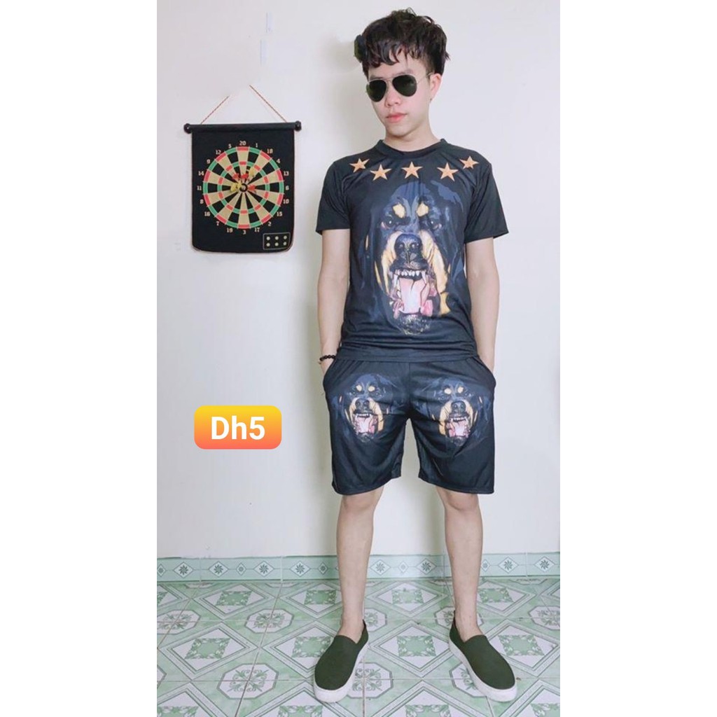 Bộ Nam Hè In Hình 3d Cao Cấp Chất Thun Lạnh Co dãn 4 chiều | BigBuy360 - bigbuy360.vn