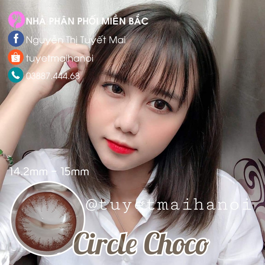 [ Ảnh Thật ] Lens Cận Màu Nâu Tự Nhiên Siêu Êm Siêu Mềm Circle Choco - Kính Áp Tròng Hàn Quốc Chính Hãng Vassen Sexy Me