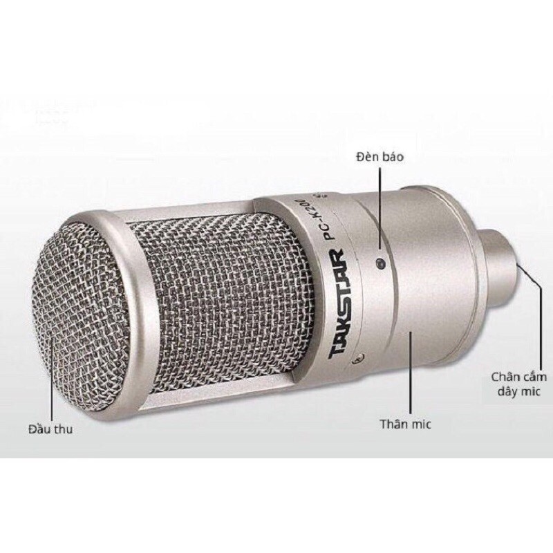 Takstar PC - K200 Micro thu âm chuyên nghiệp, mic livestream hát karaoke