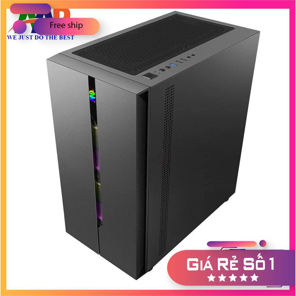 CASE AAP D1 Black/White GAMING Mặt trước dãy Led RGB