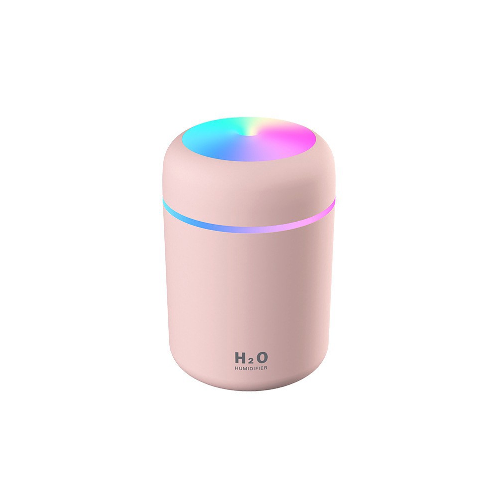 Máy Phun Sương Mini H2O Tạo Độ Ẩm, Đèn LED Nhiều Màu Sắc - 300ml, Phun 8h, - USB COLORFUL HUMIDIFIER