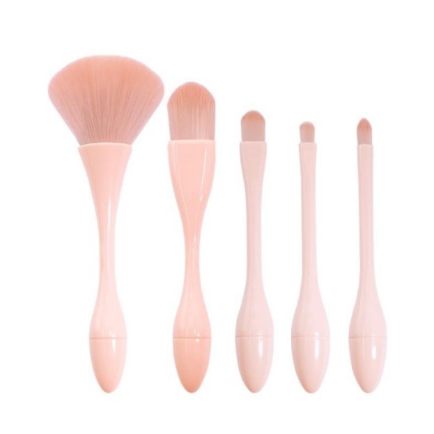 Set cọ trang điểm 5 cây Hồng NUDE kèm giá đỡ &amp; hộp