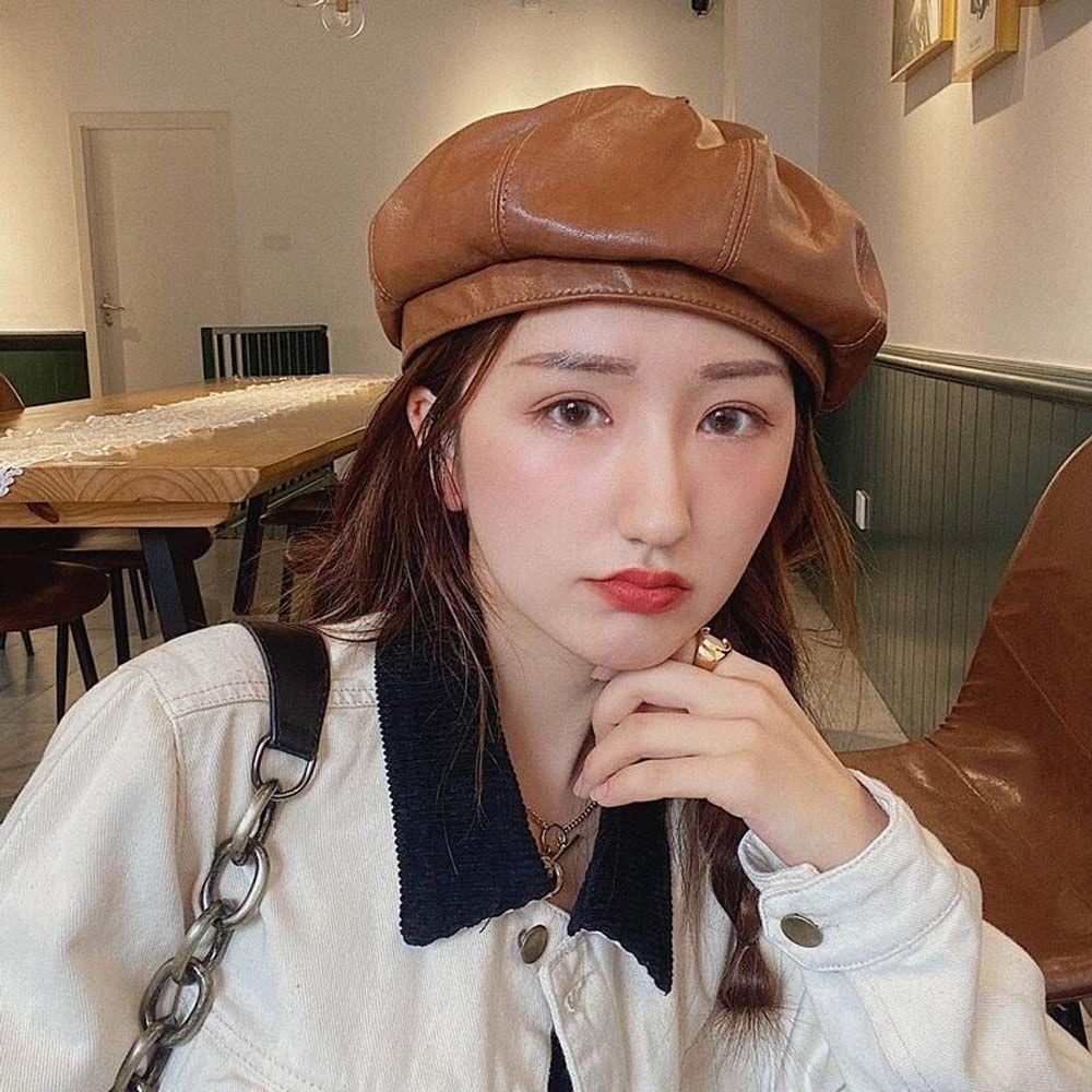 Mũ Nồi Da PU VANES1 Phong Cách Anh Quốc