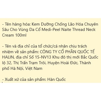 Kem Dưỡng Cổ Naite Thread Neck Medi Peel