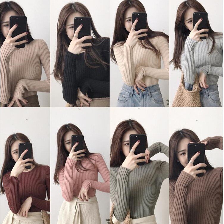 Áo len gân tay dài thời trang cho nữ xiaozhainv | BigBuy360 - bigbuy360.vn