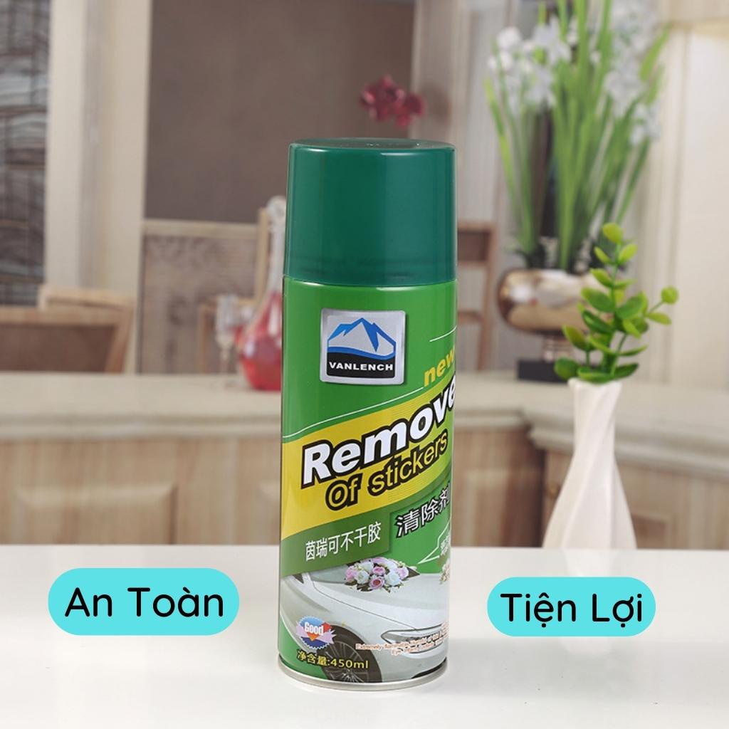 Bình xịt tẩy rửa keo đa năng REMOVE 450ml tẩy bay vết keo lâu ngày, Chai xịt tẩy keo băng dính REMOVE 450ml