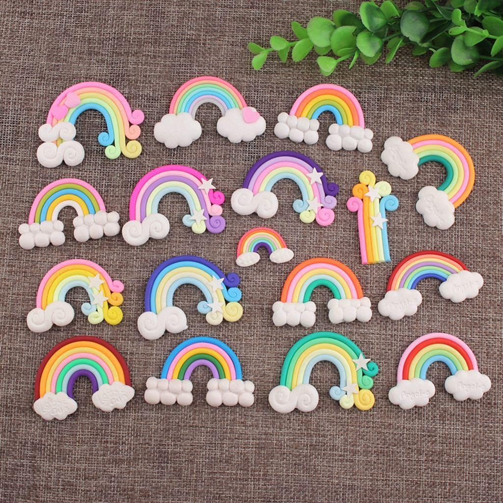 AUGUSTINA Topper Cắm Trang Trí Bánh Kem Hình Chữ Merry Rainbow
