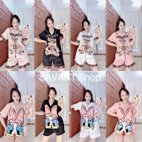 Độ Mặc Nhà Pijama Quần Đùi Lụa Satin Cao Cấp [ MẪU MỚI ] <3 | BigBuy360 - bigbuy360.vn