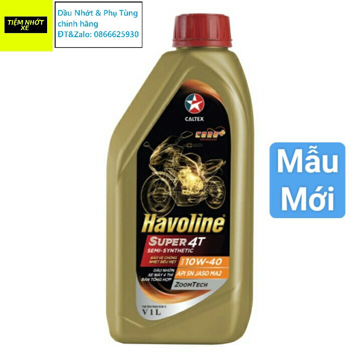 Nhớt bán tổng hợp xe số Caltex Havoline Super4T Semi Synthetic 10w40