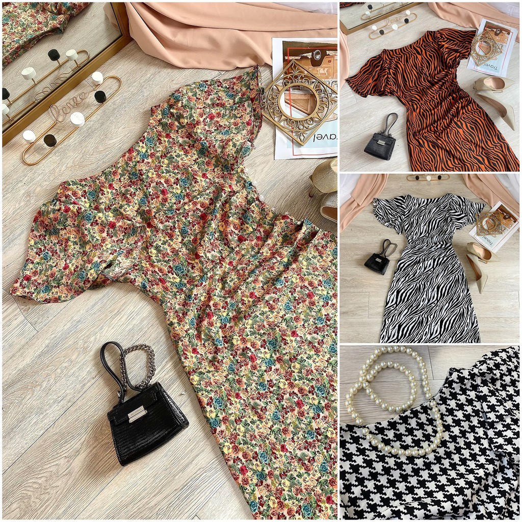 Đầm Cổ Thuyền Công sở Họa tiết | BigBuy360 - bigbuy360.vn