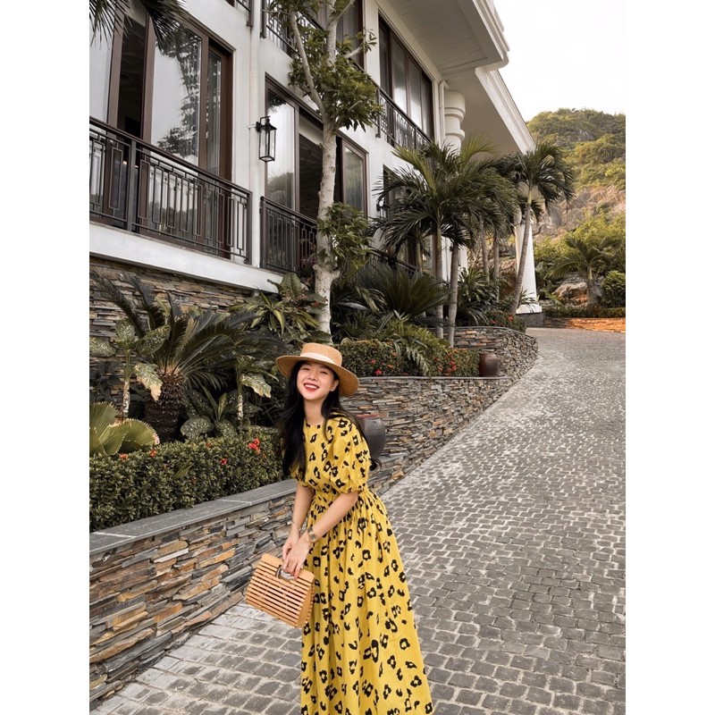 ( Ảnh thật ) V0440 Váy eo chun hoạ tiết báo | BigBuy360 - bigbuy360.vn