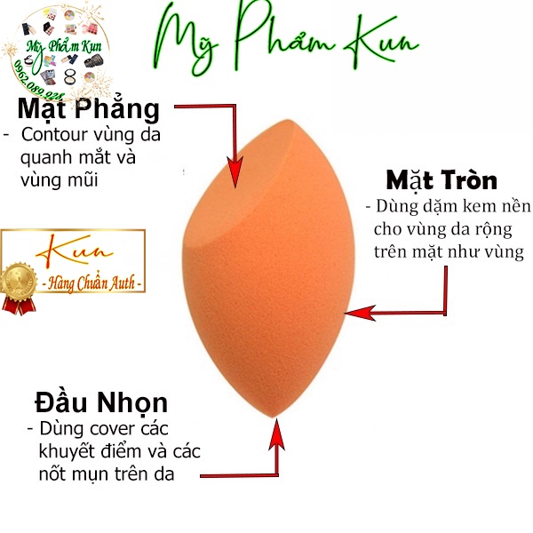 Mút Tán Nền PUFF Trứng vàng chính hãng cao cấp siêu mềm mịn giúp cho tán mượt đều lớp nền trang điểm