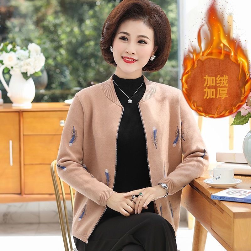 Áo khoác len giữ ấm thời trang phụ nữ trung niên chất lượng