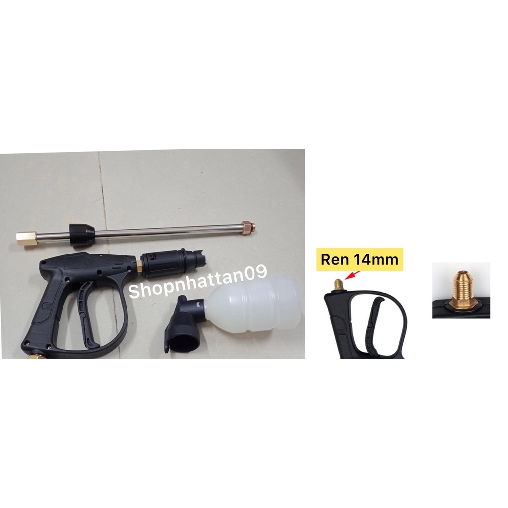 Súng máy rửa xe gia đình đầu ren 14mm TUỲ CHỌN