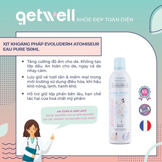 Xịt khoáng Evoluderm giúp dưỡng ẩm cấp nước và làm dịu làn da 150ml