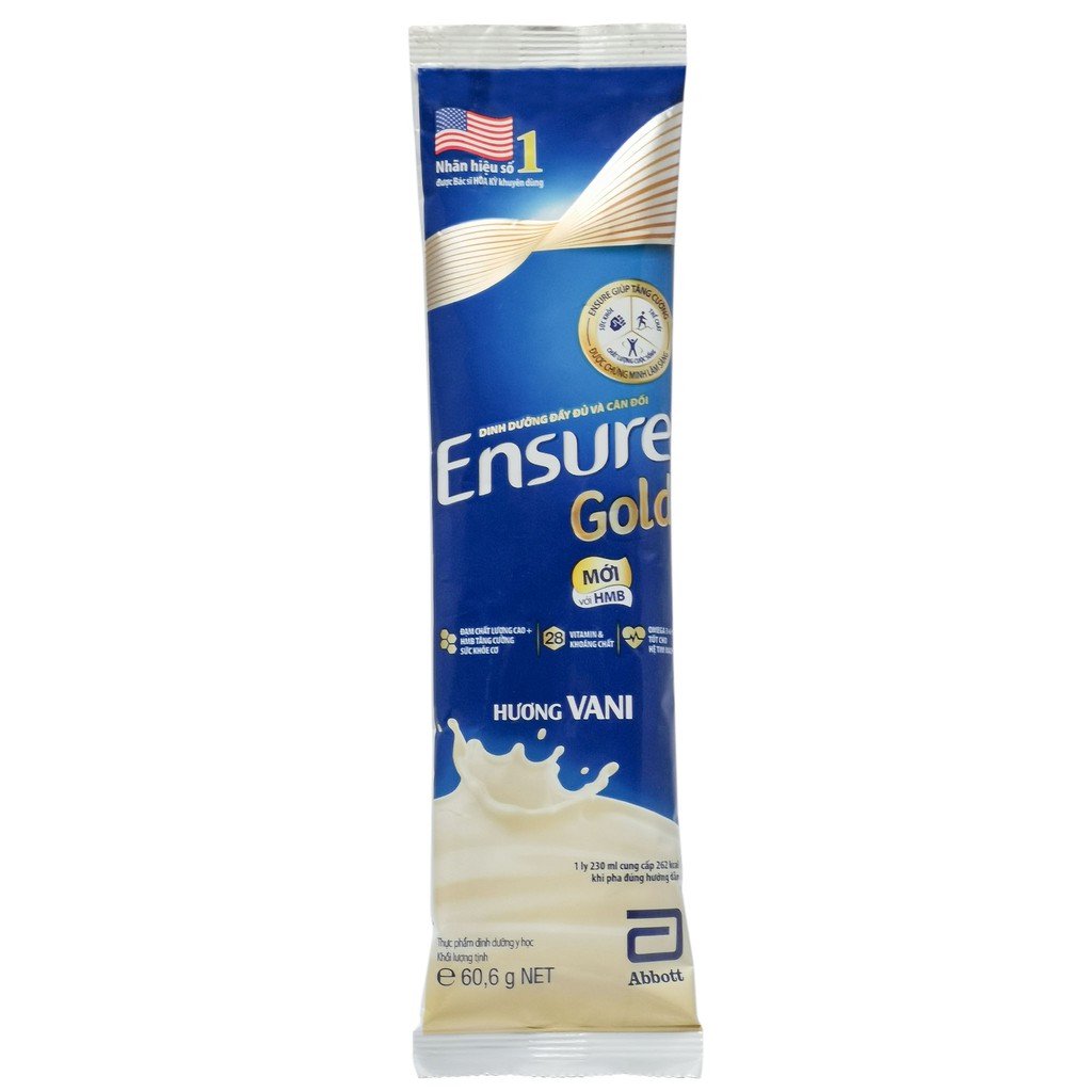 [Mã 44FMCGSALE1 giảm 0.1 đơn 250K] Combo 2 Gói Sữa Bột Ensure Gold 60,6g vị cafe (Dinh dưỡng cân đối và đầy đủ)