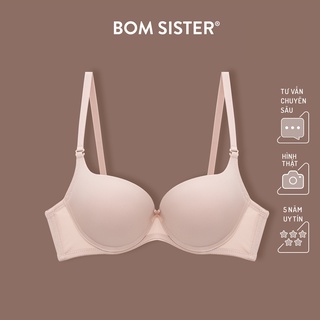 Áo lót mút vừa có gọng thun lạnh màu trơn nâng ngực tự nhiên BOM SISTER MU1005