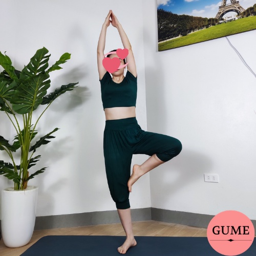 Bộ Alibaba Dáng Lửng Tập Yoga , Zumba Múa Bụng, Mặc Ở Nhà Chất Cotton Lạnh Mềm Mát