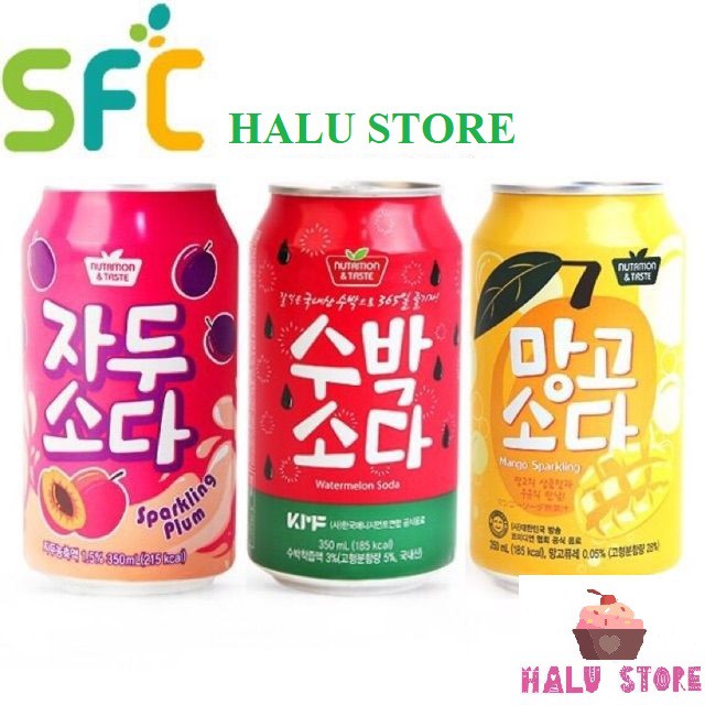 (5 vị) Nước trái cây Soda SFC Hàn Quốc - lon 350ml