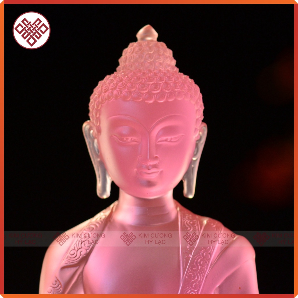 Tượng Phật Dược Sư Mật Tông [Kim Cương Hỷ Lạc] Màu Hồng