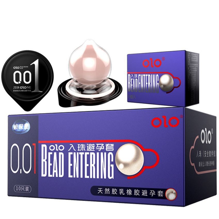 Bao Cao Su Bi Olo Hộp 10 Cái (Bi 3Cm). Dòng Bcs Siêu Mỏng Có Bi Mềm, Giúp Tăng Size Lớn Hơn, Dài Hơn, Yêu Mạnh Mẽ Hơn.