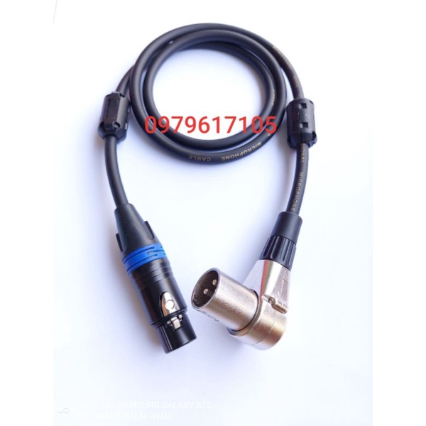 Dây canon cái ra canon đực cong L xoay dài 80cm