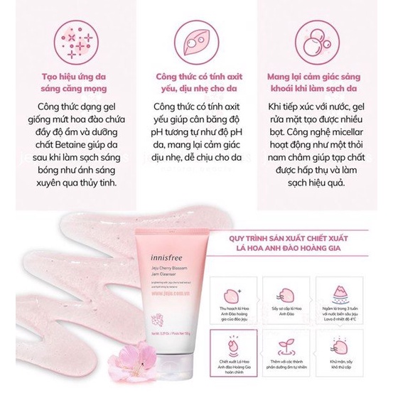 Sữa Rửa Mặt Innisfree Cleansing Foam 150ml Trà xanh - Tro núi lửa - Lựu đỏ - Quýt - Cherry Blossom - Bija