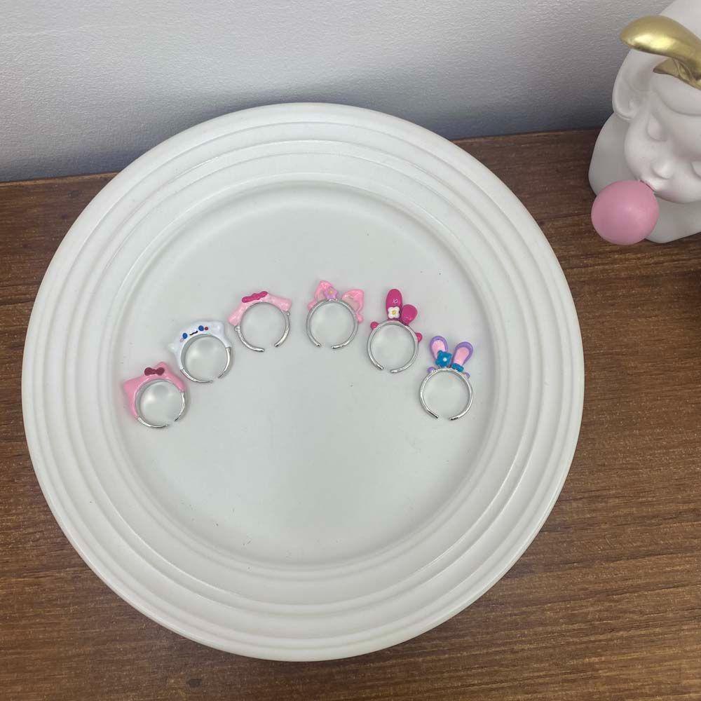 Nhẫn Hở Hình Tai Thỏ Hoạt Hình Đáng Yêu Trang sức Thời trang Cá Tính Hàn Quốc