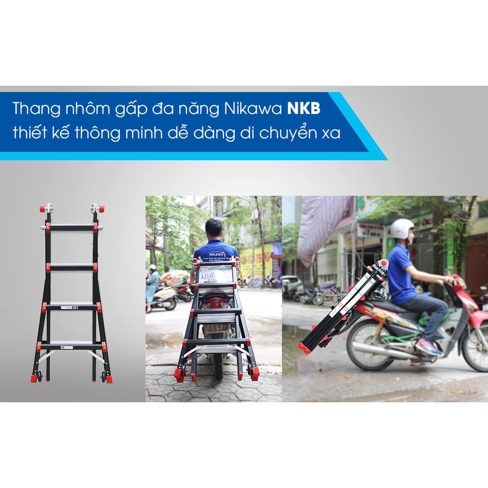 [XẢ KHOT] Thang nhôm gấp đa năng Nikawa NKB-44 chính hãng BH 24T