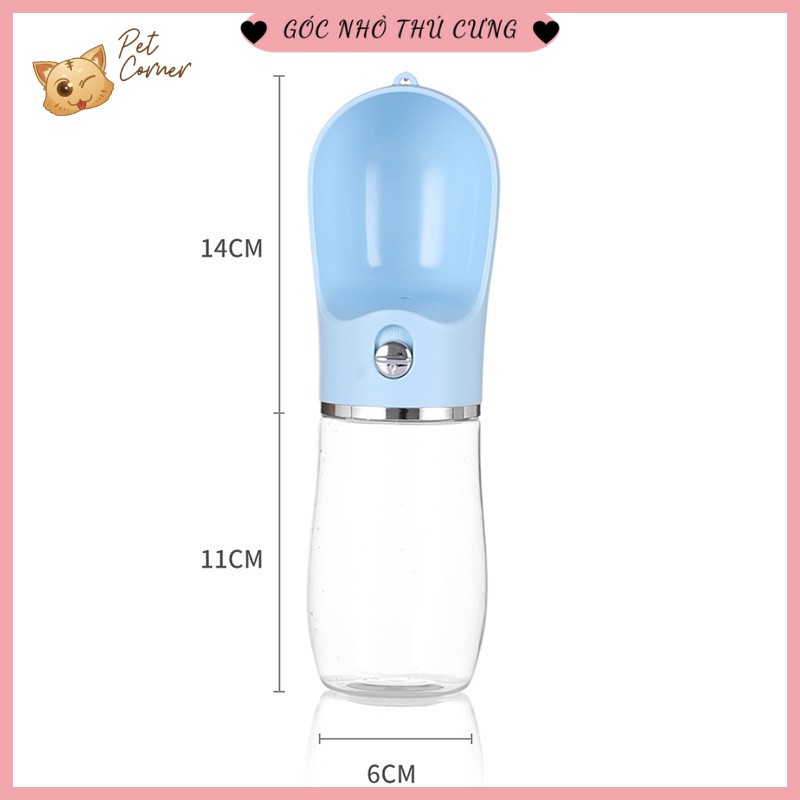 [Siêu gọn nhẹ] Bình nước cầm tay cho thú cưng 550ml (Bình nước di động mang đi du lịch cho chó mèo)