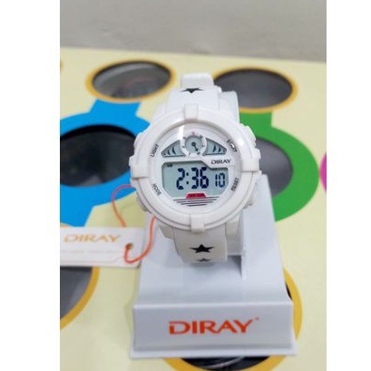 Đồng hồ trẻ em điện tử Diray hàng chí.nh hãng màu trắng chống nước, dây silicon bền