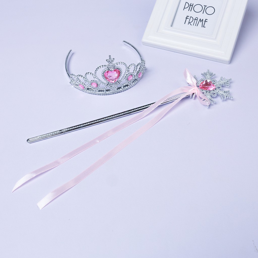 Phụ kiện set vương miện và gậy phép công chúa cho bé gái