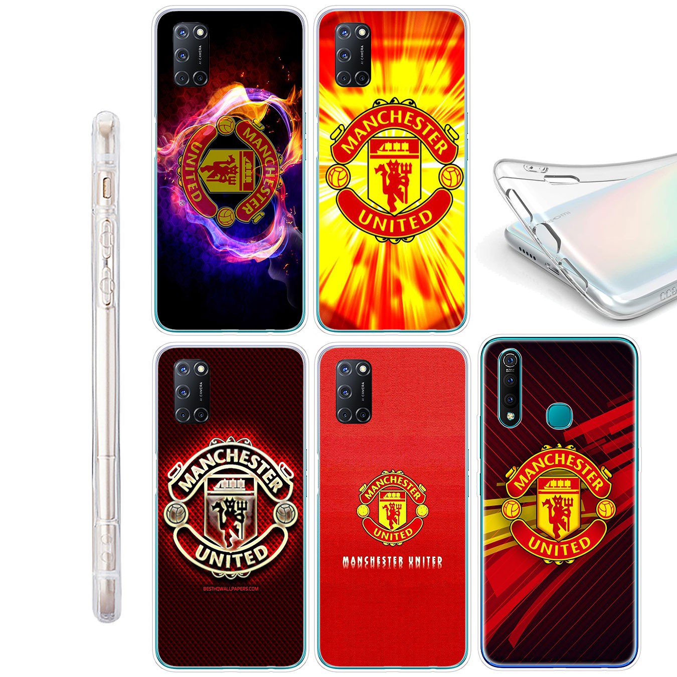 Ốp lưng silicon họa tiết logo đội bóng Manchester united cho Samsung Galaxy S20 Ultra S10 Lite S9 Plus A11 S9+ S20+ S10+