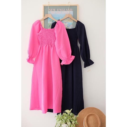 Ceci Cela - Đầm Chun Cổ Vuông Tiểu Thư Cloud