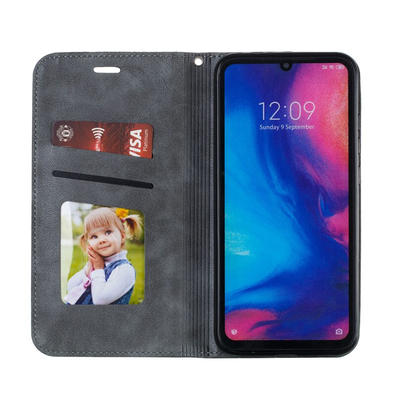 Bao Da Nắp Gập Có Ngăn Để Thẻ Hít Nam Châm Phong Cách Retro Cho Xiaomi Redmi Note 7 Pro Redmi 7 7a Note7 7pro Redmi7