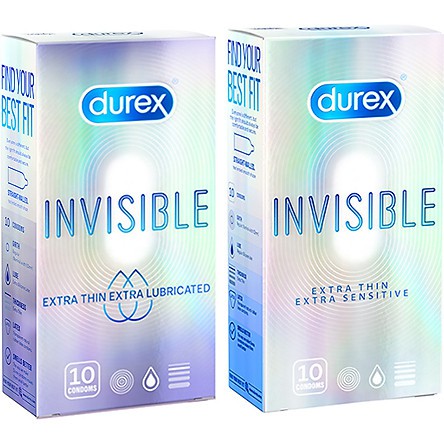 Bao cao su Durex Invisible Extra Thin Bao Cao Su Siêu Mỏng & Nhiều Gel bôi trơn