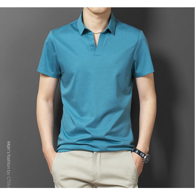 Áo Thun Polo Nam Cổ Chữ V Dáng Ôm