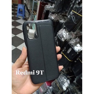 Ốp lưng dẻo Auto Focus cho Xiaomi Redmi 9T vân giả da cao cấp