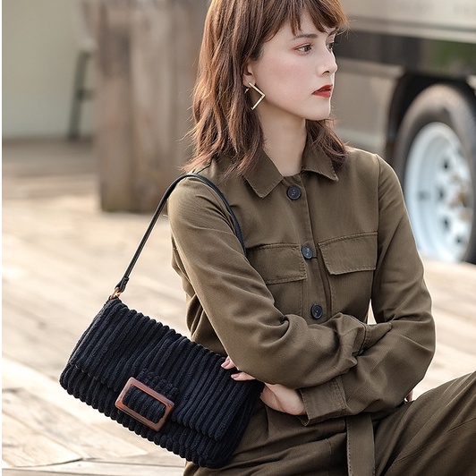 IELGY Túi Xách Vải Bông Đeo Chéo Thời Trang Đơn Giản Cho Nữ