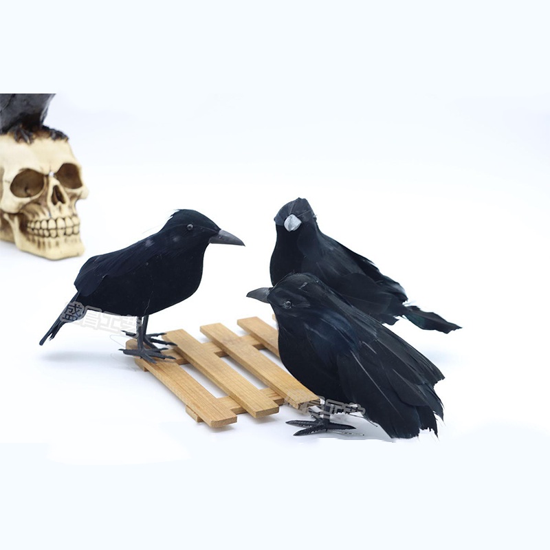 1/3/6pcs set Simulation Black Crow Animal Model Figure Halloween Hunting Decor Bird Party Decor gift