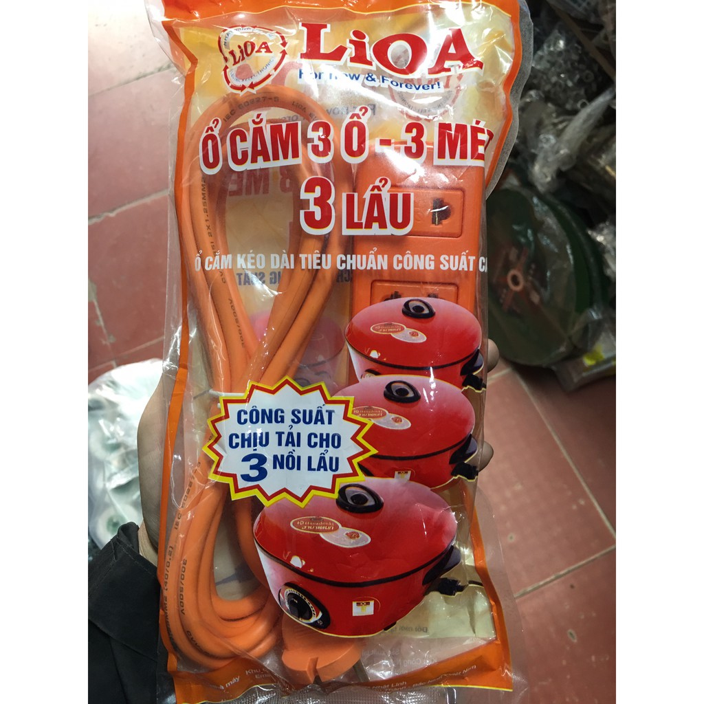Ổ CẮM LIOA CÔNG SUẤT LỚN DÙNG CHO NỒI LẨU, BẾP LẨU DÂY 3M
