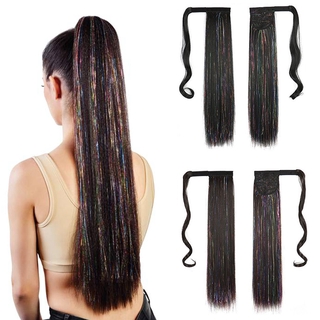 [Hàng Mới về] Tóc giả đuôi ngựa bằng sợi tổng hợp lấp lánh thời trang cho nữ