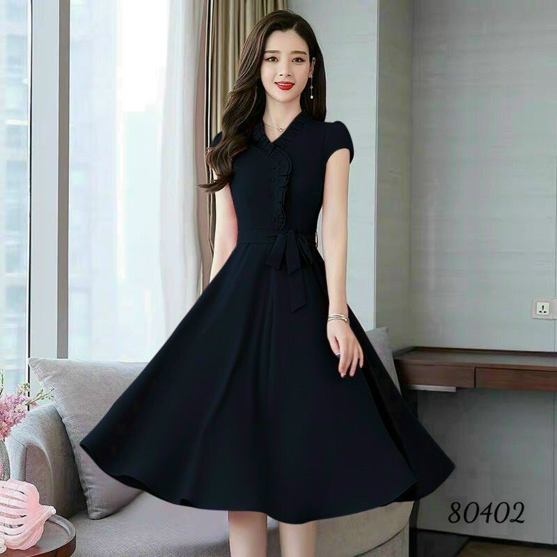MẪU MỚI đầm cổ v thắt eo san trọng