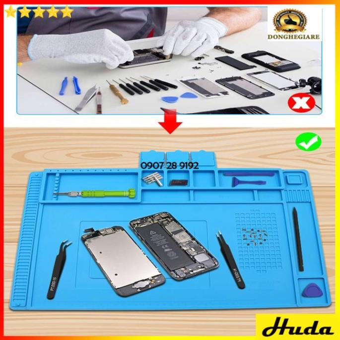 Tấm Lót Sửa Chữa Điện Thoại (Thảm Kỹ Thuật) Loại Lớn_ Dụng Cụ Cách Nhiệt Bằng Silicon Cho Mỏ Hàn Nhiệt Điện Tử