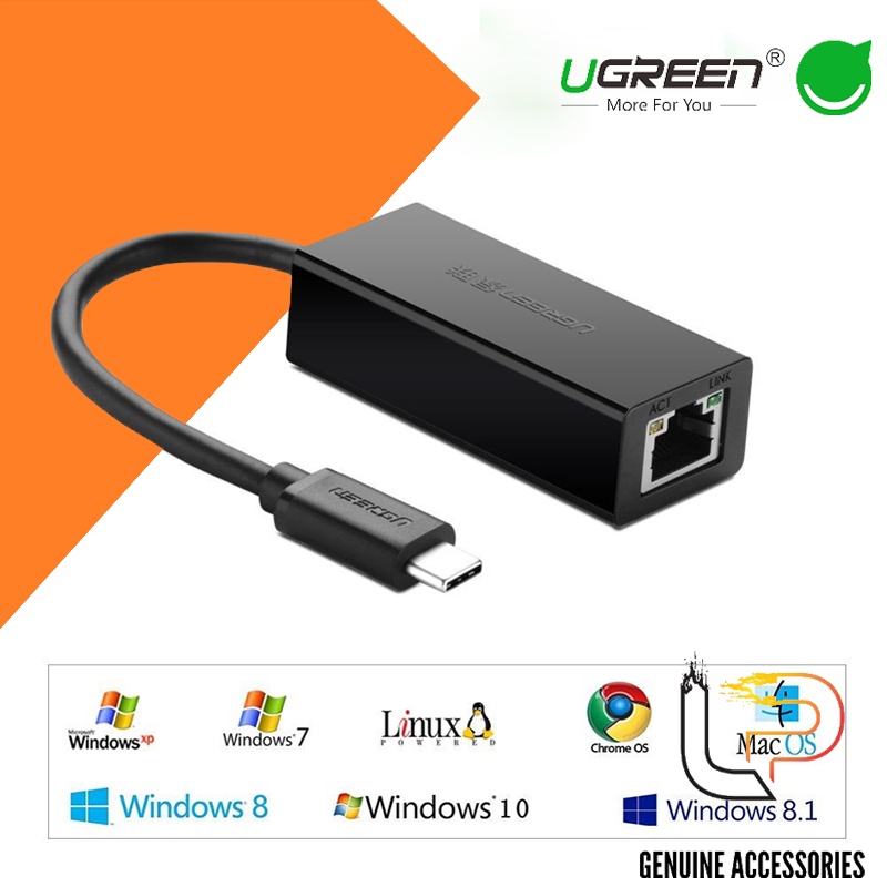 Cáp chuyển USB Type C sang LAN 10/100 Mbps Ethernet dài 40CM UGREEN 30287