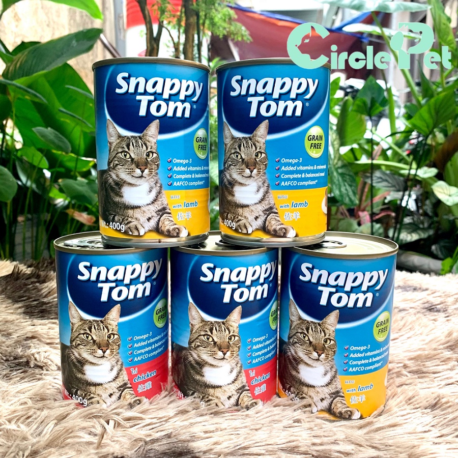 Pate Snappy Tom Dành Cho Mèo Trưởng Thành  Đủ Vị Lon 400gr - Circle Pet