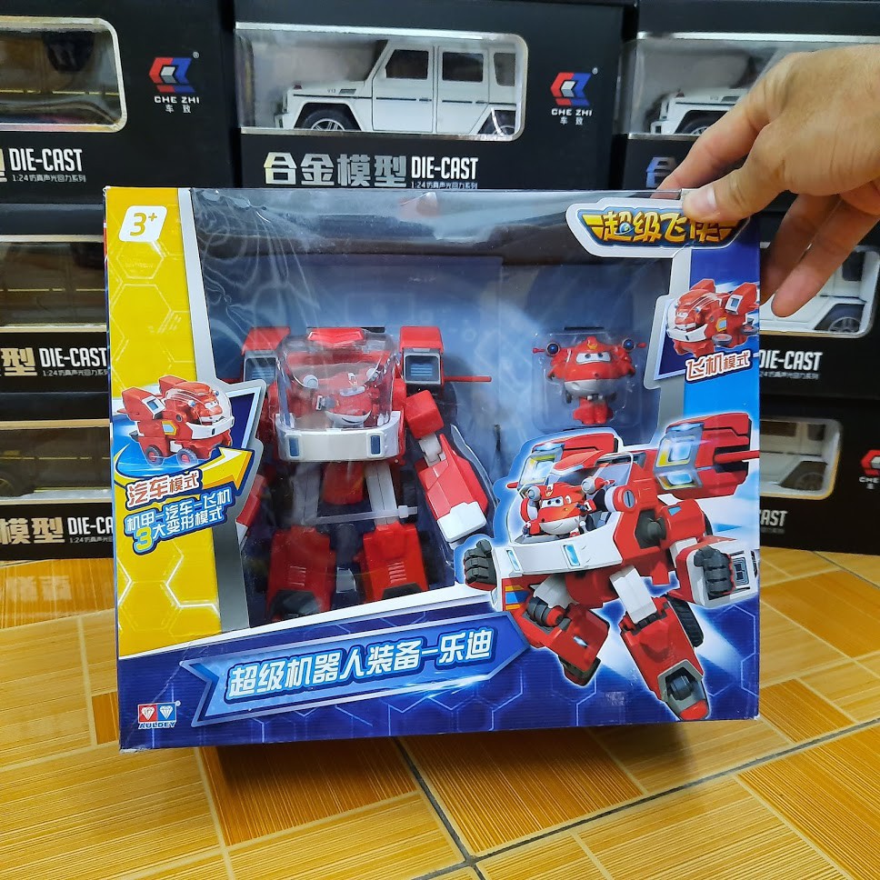 Mô hình super wings Siêu Robot kết hợp siêu xe cứu hộ Jett Tia chớp nâng cấp đồ chơi trẻ em