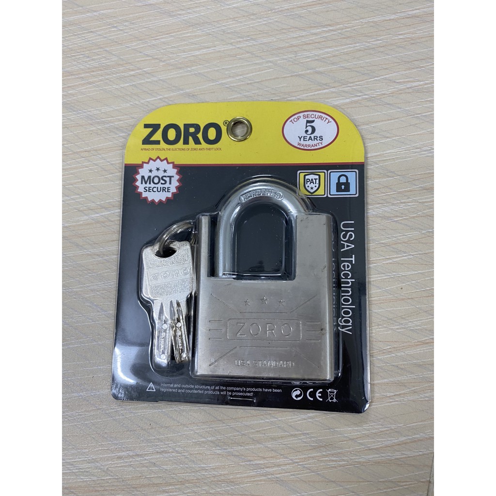 Ổ KHÓA DÀY CHỐNG CẮT ZORO KÈM 4 CHÌA, khóa nhà cửa an ninh an toàn chống trộm, security door lock locker, xịn rẻ cao cấp