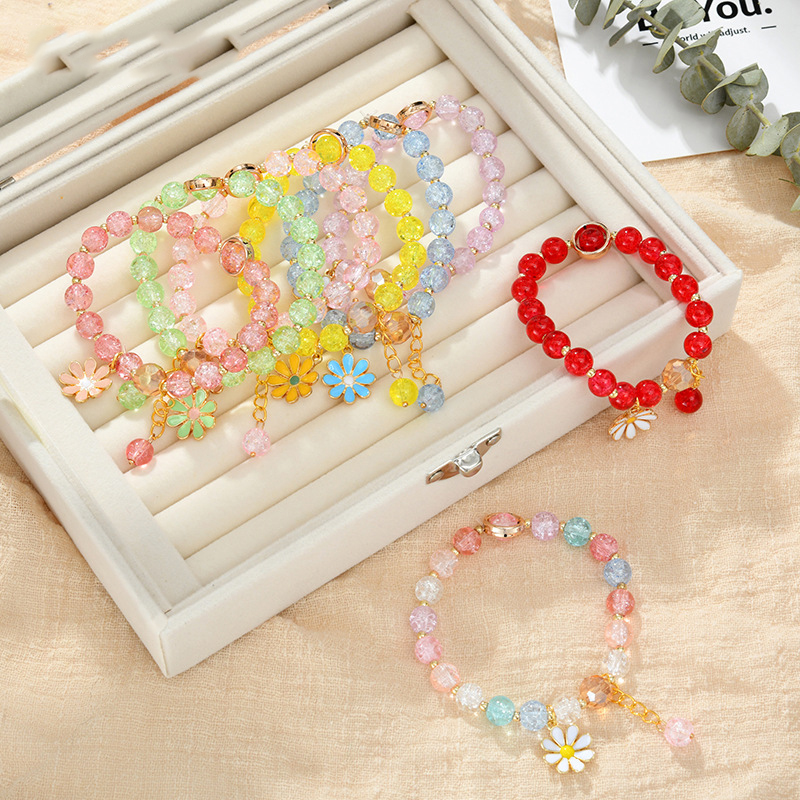 [WHOLESALE]Vòng Tay Đính Đá Hình Hoa Cúc Xinh Xắn Dành Cho Nữ